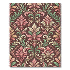 Ornate Floral Scrollwork Brown Rug
