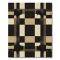 Neutral Bison Plaid Geometric Grid Rug