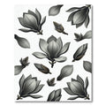 Monochrome Magnolia Blossom Floral Art Rug