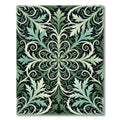 Green Foliage Swirl Symmetrical Rug