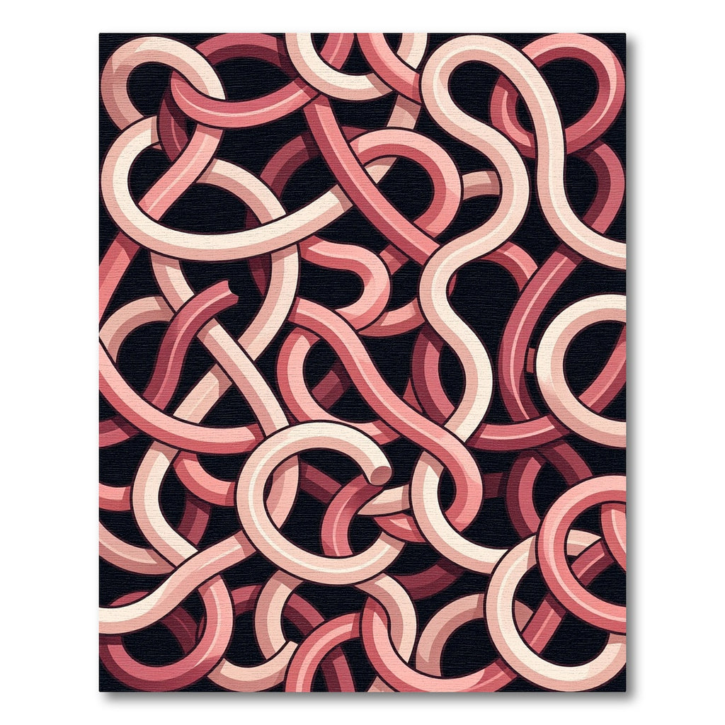 Pink Tubular Swirl Abstract Rug