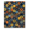 Golden Honey Geometric Hexagon Tile Rug