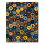 Golden Honey Geometric Hexagon Tile Rug