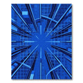 Modern Geometric Blue Perspective Grid Rug