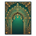 Emerald Gold Ornate Arch Foliage Rug