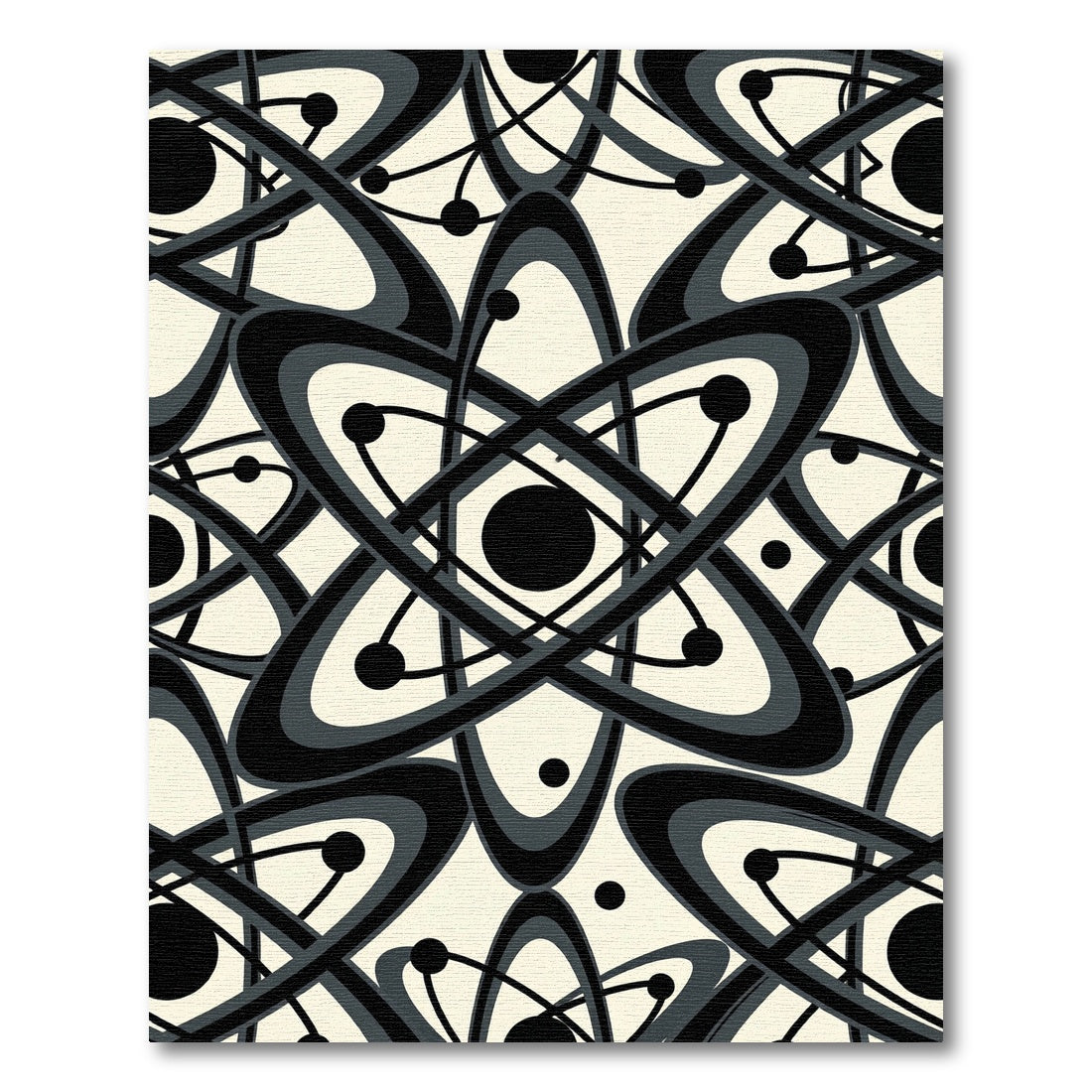 Atomic Starburst Black Gray Rug