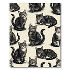 Cheerful Charcoal Tabby Cat Illustration Rug