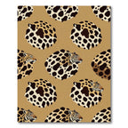 Retro Leopard Spots Round Faces Rug