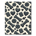 Playful Dark Charcoal Dog Treat Illustration Rug