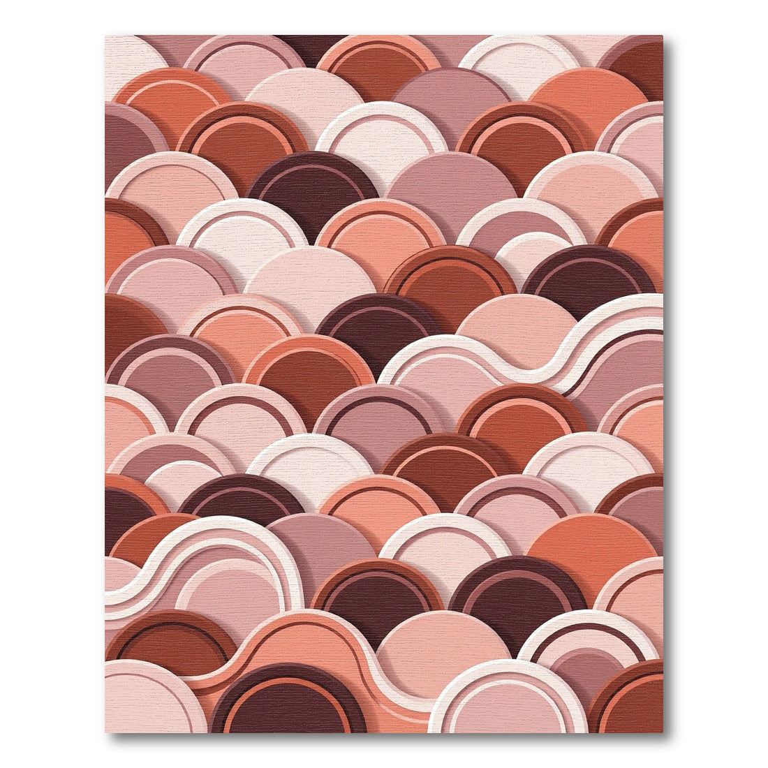 Abstract Earth Tone Layered Arch Rug