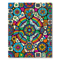 Vibrant Rainbow Star Flower Mosaic Rug