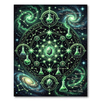 Luminous Green Cosmic Alchemy Crystal Rug