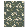 Vintage Olive Floral Botanical Meadow Rug