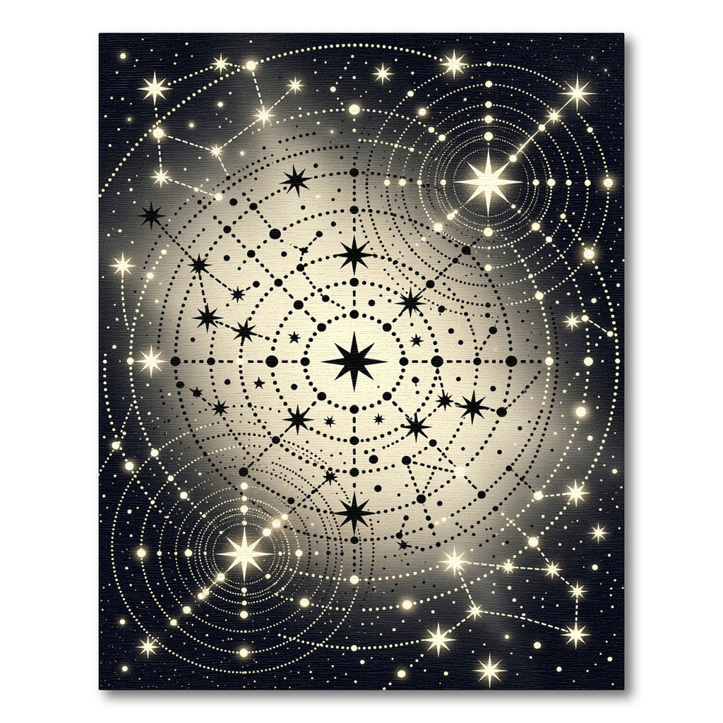 Whimsical Cosmic Starburst Celestial Mandala Rug