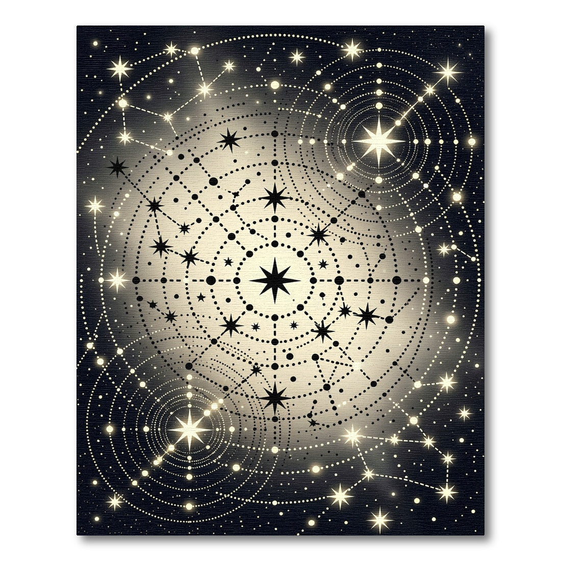 Whimsical Cosmic Starburst Celestial Mandala Rug