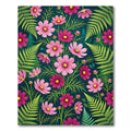 Vibrant Pink Cosmos Fern Botanical Rug