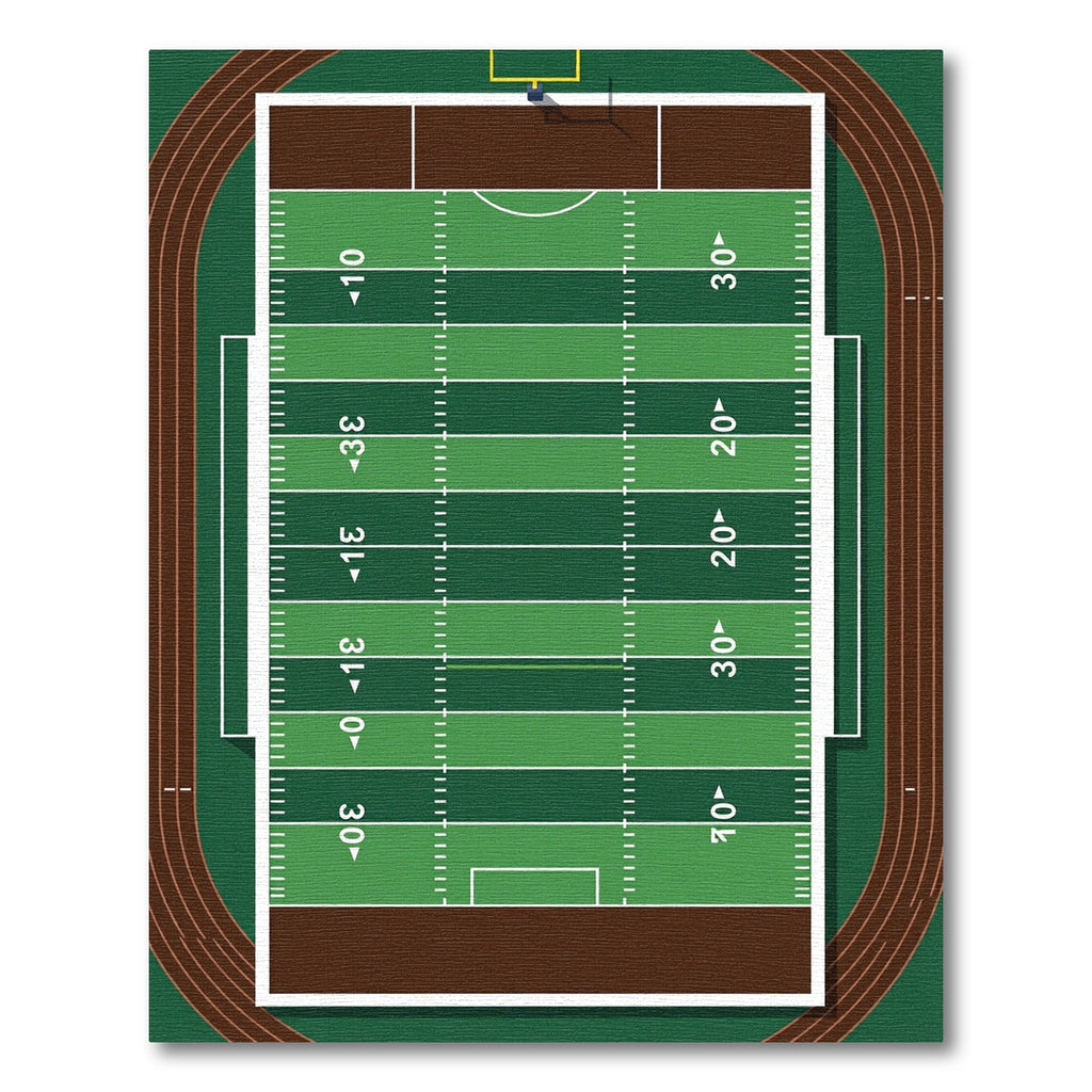 Green Football Field Grid Lines Rug