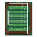 Green Football Field Grid Lines Rug