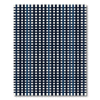 Navy Blue White Grid Stripe Rug
