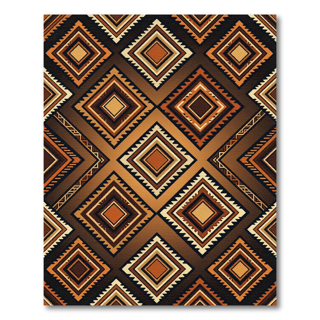 Earthy Geometric Brown Diamond Tile Rug