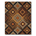 Earthy Geometric Brown Diamond Tile Rug