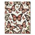 Whimsical Peach Butterfly Garden Art Rug