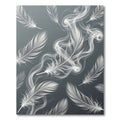 Ethereal White Smoke Feather Composition Rug