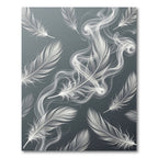 Ethereal White Smoke Feather Composition Rug