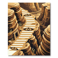 Earthy Canyon Geometric Stripe Landscape Rug