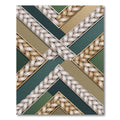Braided Gold Cream Geometric Interlocking Ribbons Rug