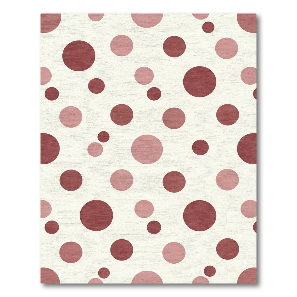 Modern Dusty Rose Red Polka Dots Rug