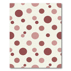 Modern Dusty Rose Red Polka Dots Rug