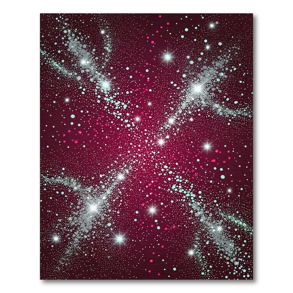 Crimson Nebula Starburst Swirl Rug