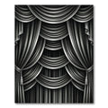 Dramatic Black Silver Drapery Rug