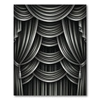Dramatic Black Silver Drapery Rug