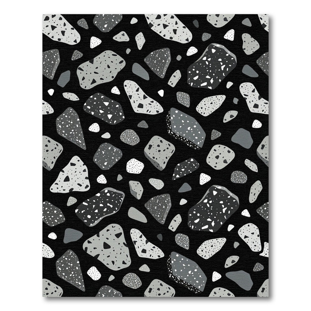 Monochrome Terrazzo Aggregate Collage Rug