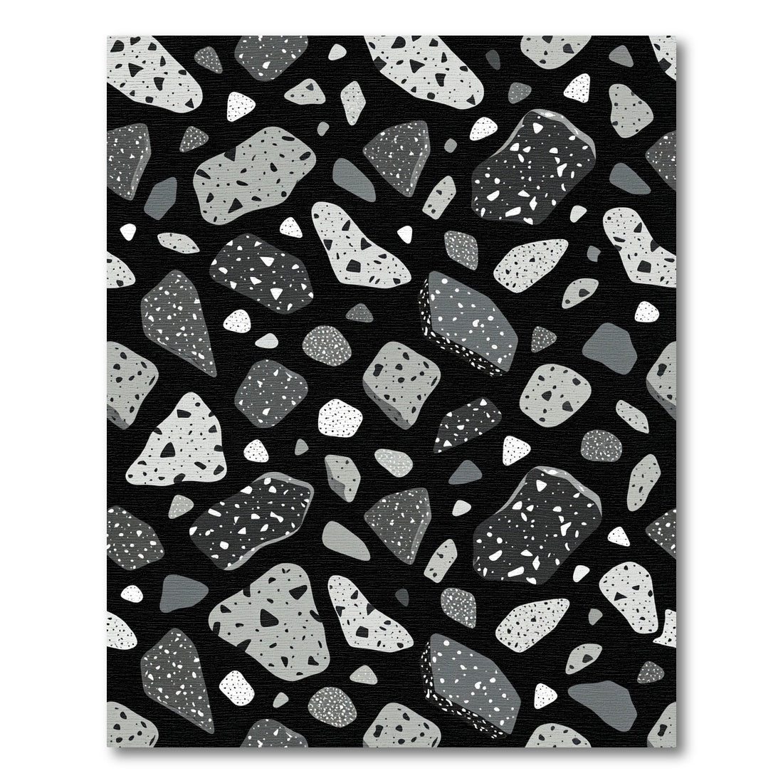 Monochrome Terrazzo Aggregate Collage Rug