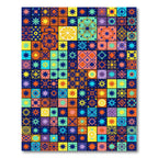 Vibrant Mediterranean Mosaic Citrus Star Tile Rug
