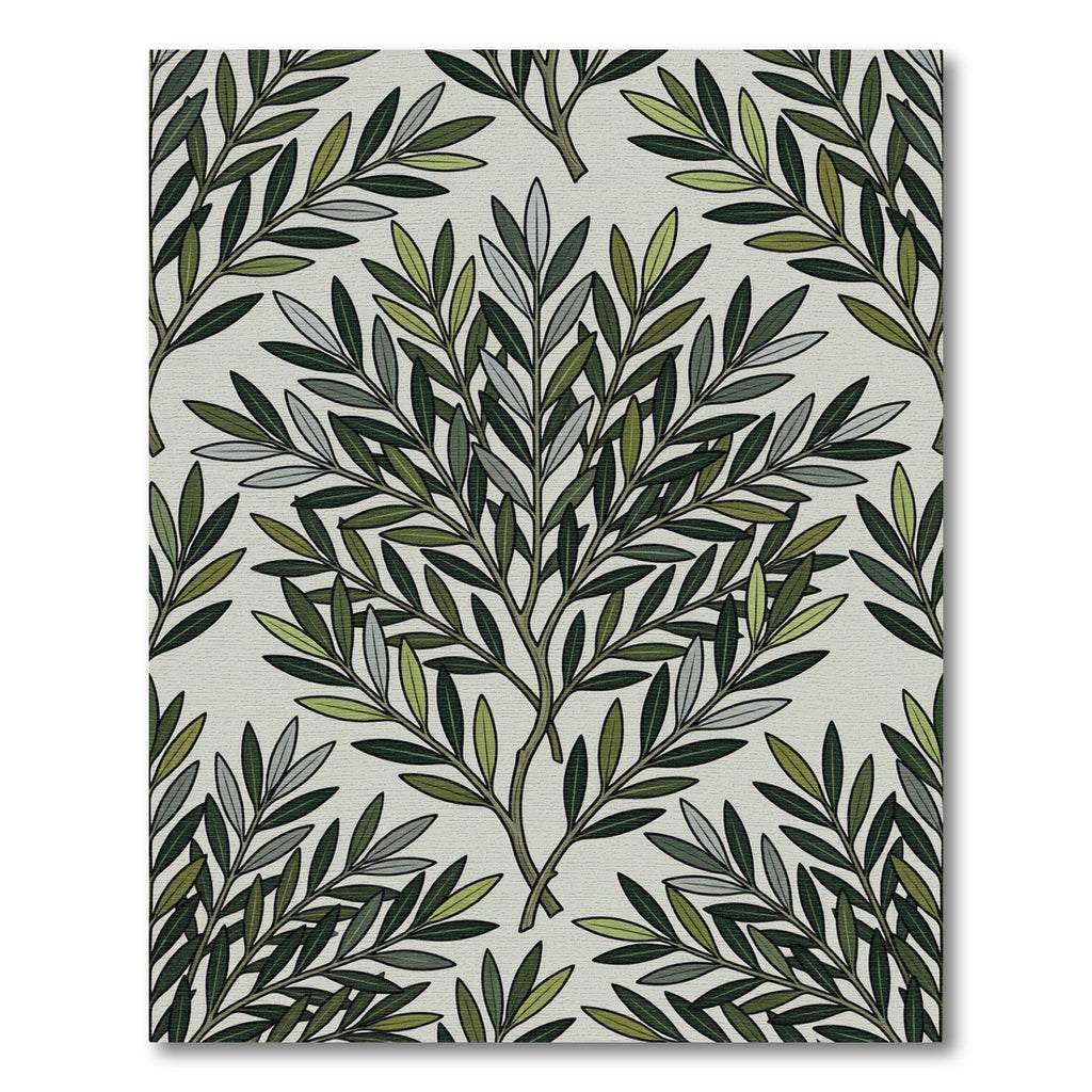 Botanical Sage Green Olive Branch Rug