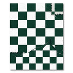 Emerald Green White Checkerboard House Rug