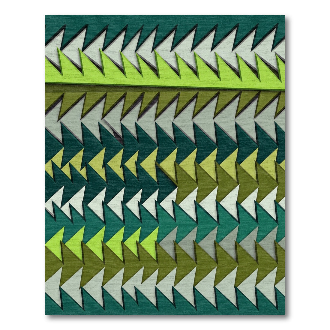 Green Gradient Geometric Arrow Rug