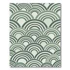 Sage Green Scalloped Geometric Arch Rug