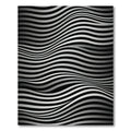 Monochromatic Wavy Black and White Lines Rug
