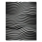 Monochromatic Wavy Black and White Lines Rug