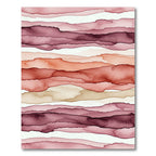 Crimson Blush Watercolor Abstract Layers Rug