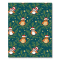 Festive Teal Owl Christmas Tree Garland Rug