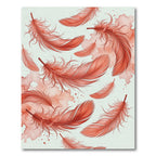 Floating Coral Feather Watercolor Art Rug