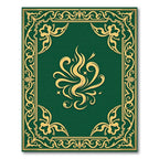 Emerald Gold Ornate Flourish Frame Rug