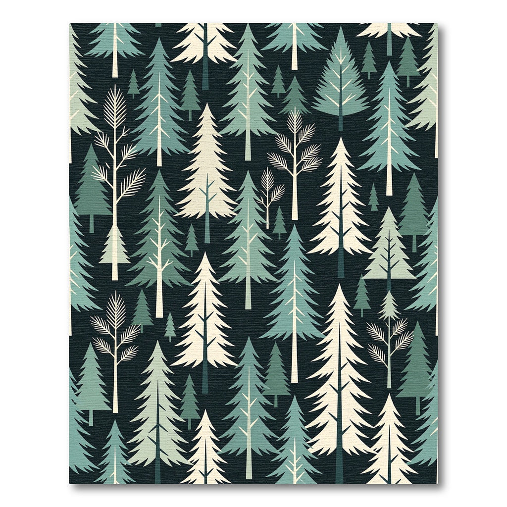 Modern Sage and Cream Forest Pine Rug