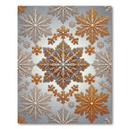 Metallic Gold and Silver Filigree Snowflake Rug